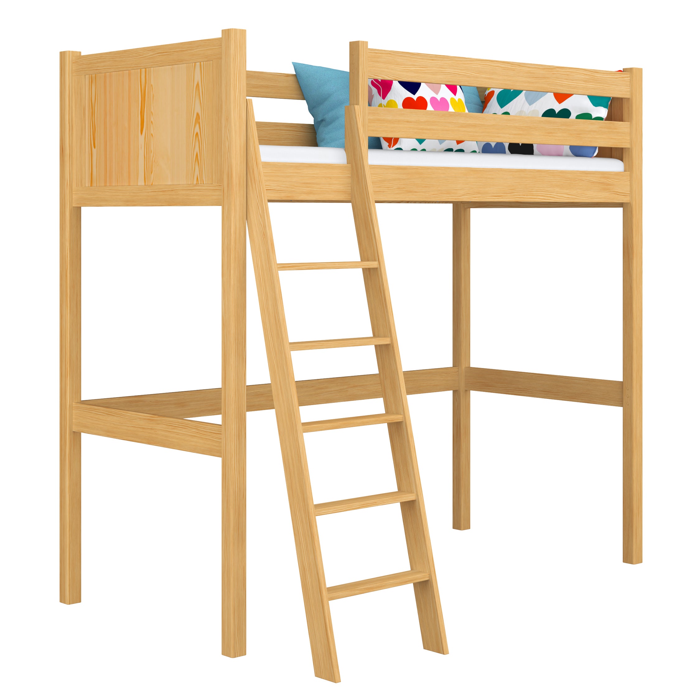 Hoogslaper houten naturel grenen – kinderkamer, massief hout, scandi stijl