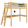 Lit mezzanine avec bureau en bois pin naturel – chambre d'enfant, scandinave Nizio