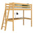 Hoogslaperbed met bureau houten naturel grenen – kinderkamer, scandi Nizio