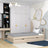 Eenpersoonsbed met lade eiken gewit eiken – kinderkamer, scandinavische stijl
