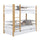 Lit superposé avec tiroir en bois blanc-chêne – chambre d'enfant, bois massif, scandinave