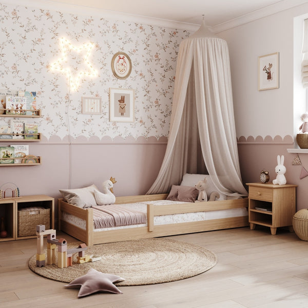 Low Bed Oak Natural Oak – Bedroom, Solid Wood, Scandinavian Style, Nizio