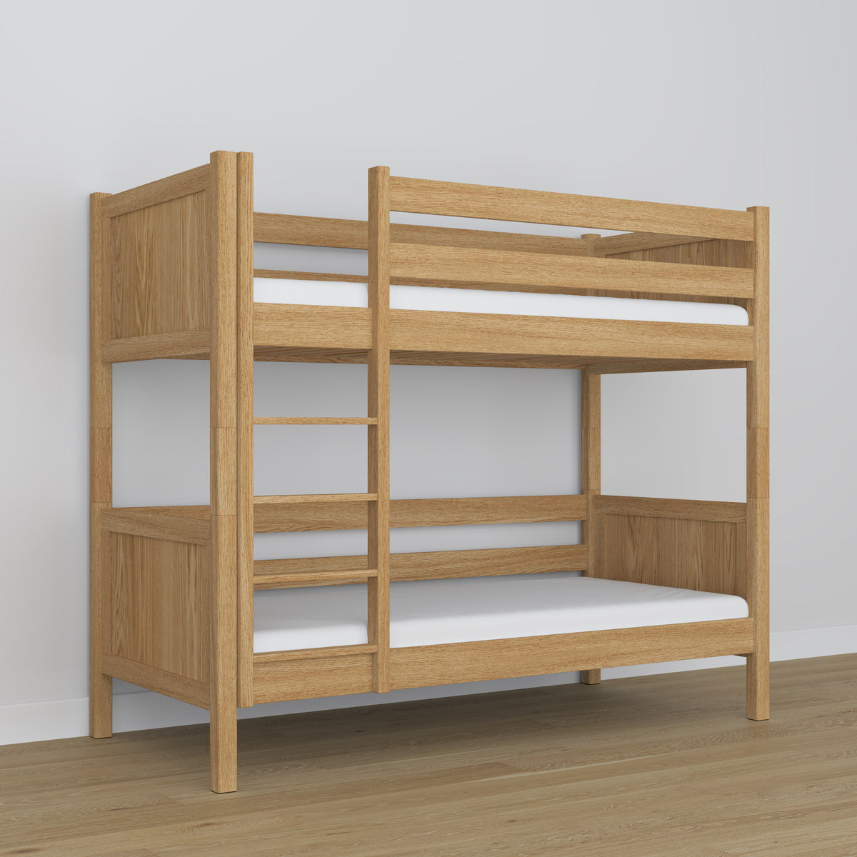 Stapelbed eiken naturel eiken – lattenbodem met latten, duurzame houtverbindingen