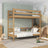 Eikenhouten stapelbed naturel eiken – kinderkamer, massief hout, Scandinavische stijl