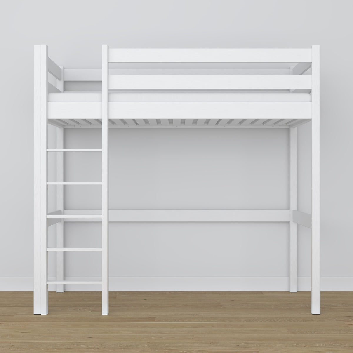 Hoogslaper houten wit – details van verbindingen en ladder, Nizio Home