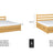 Wooden double bed natural pine – joint and drawer details, Nizio
