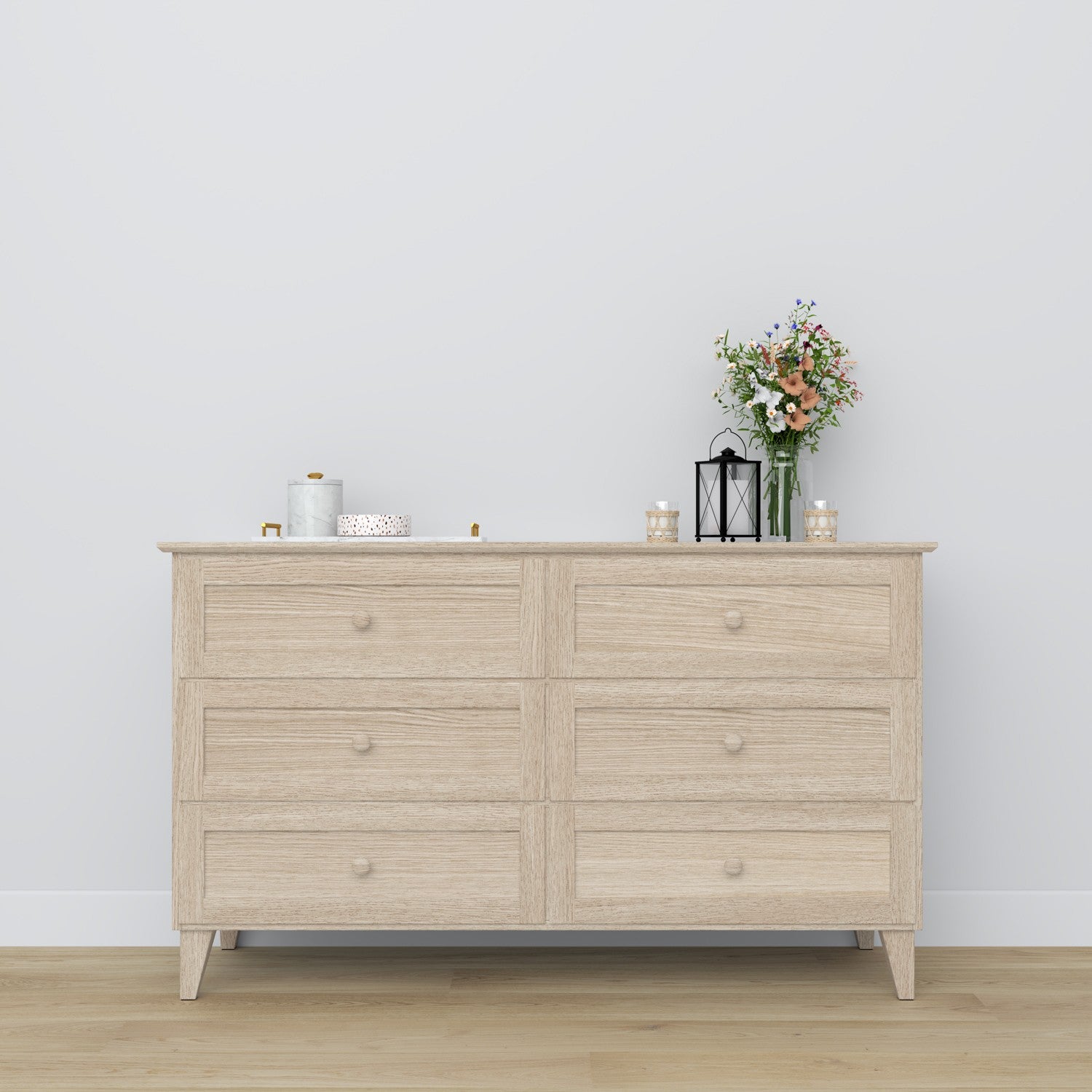Commode 6S gewit eiken van eiken – zijaanzicht, diepte en profiel
