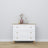 Chest of drawers 3S white with oak wood – side view, compact structure