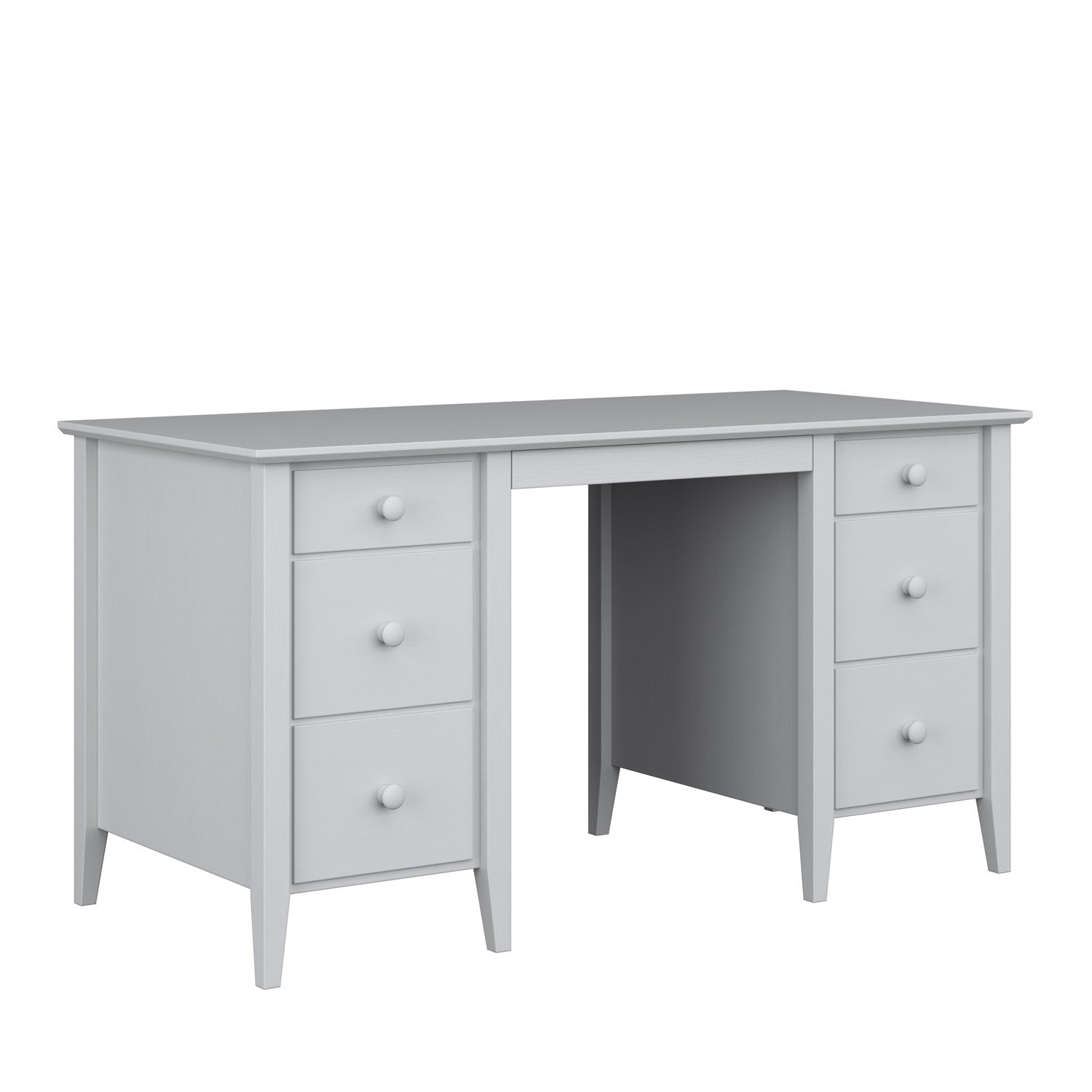 Desk 6S grey wooden – side view, tabletop depth