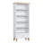 Bookcase 1S 80 white with oak made of wood – side view, depth and profile