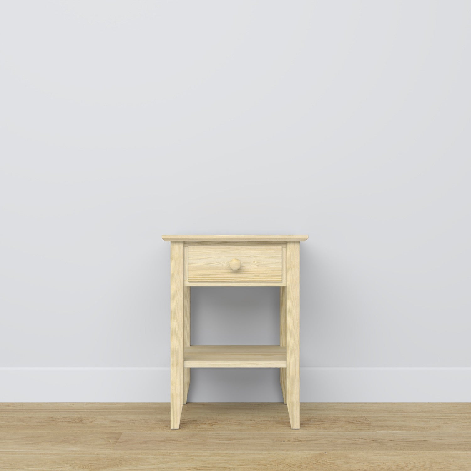 Pine bedside table 1S N01 Scandi clear pine