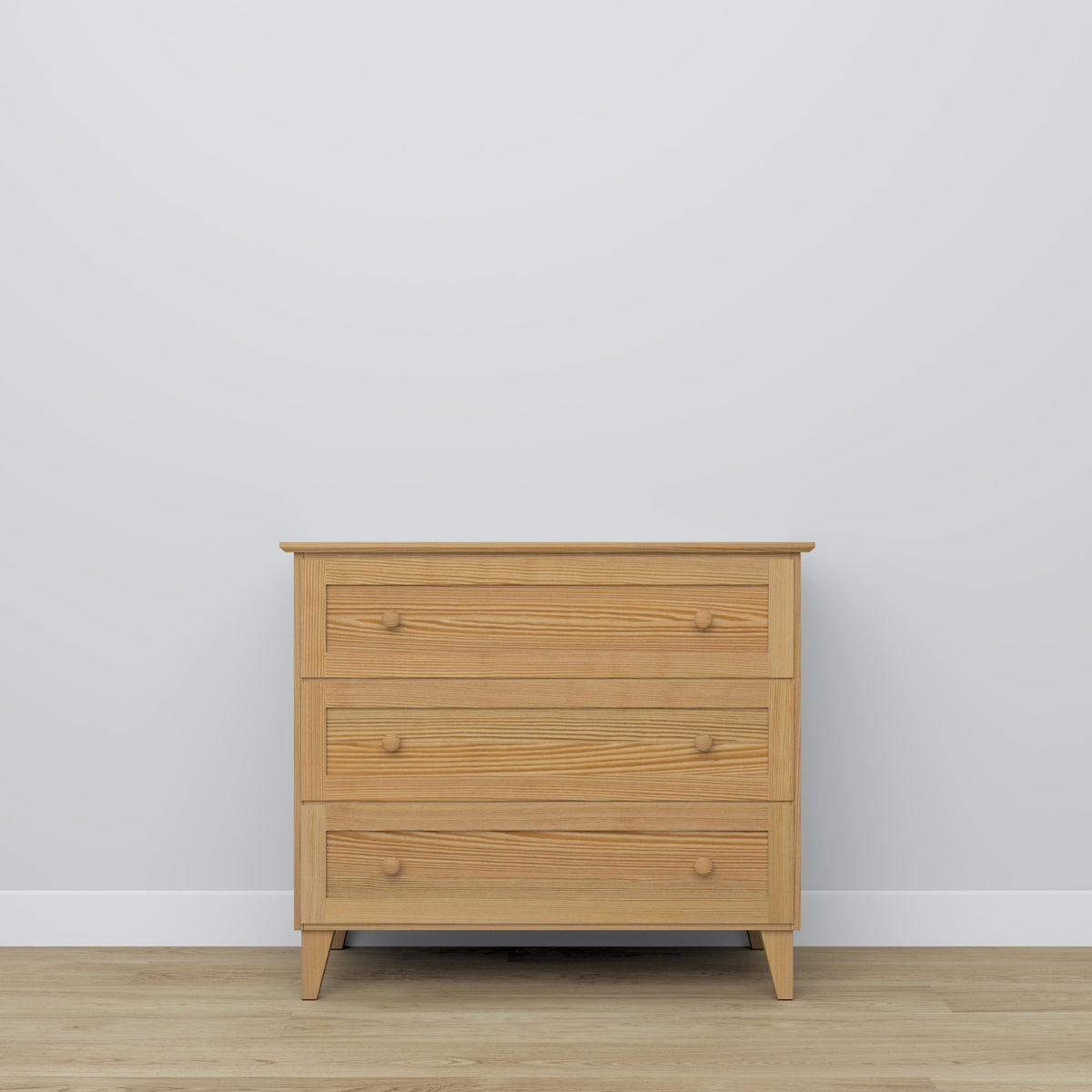 Chest of drawers 3S pine natural pine – tabletop and details, high quality by Nizio Home