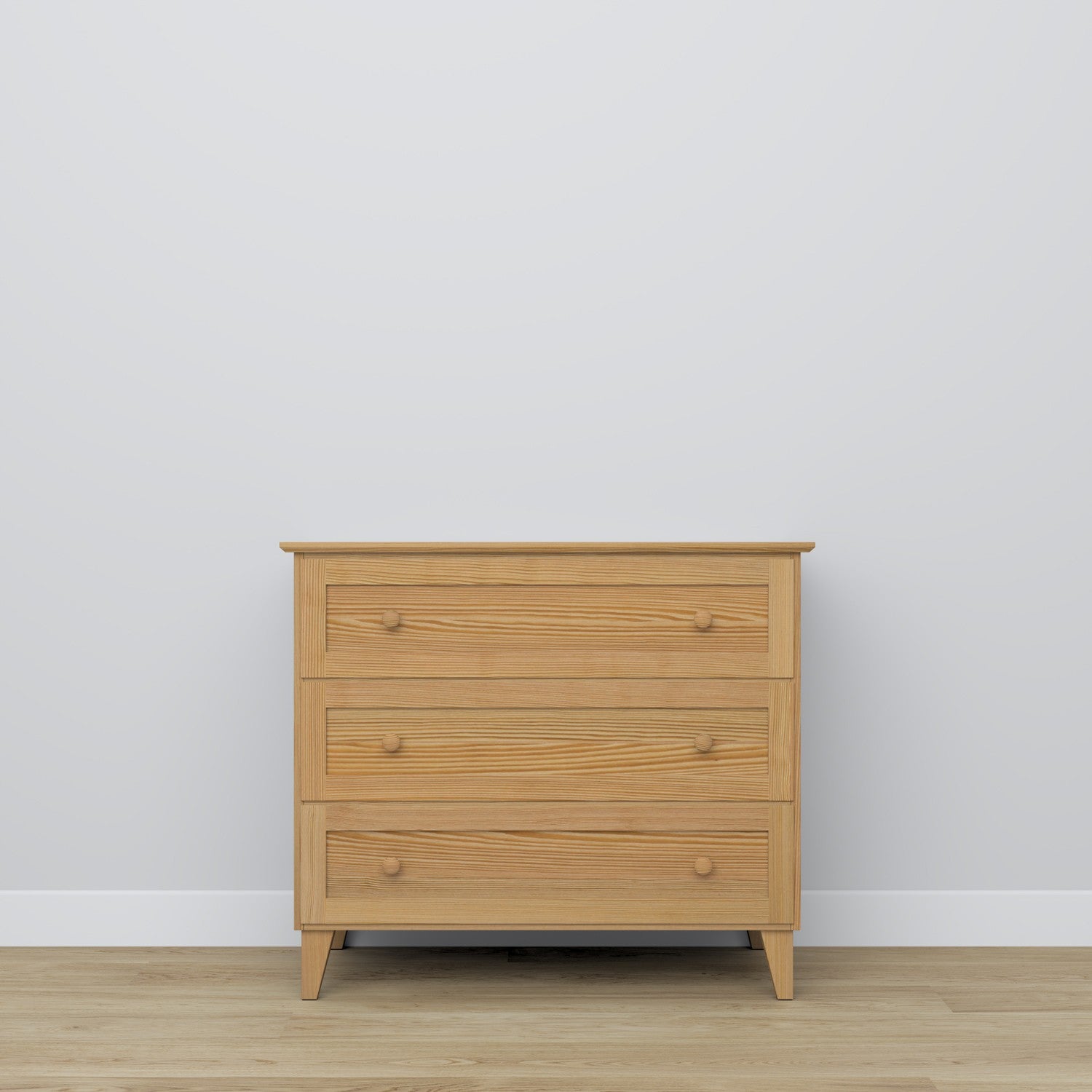 Chest of drawers 3S pine natural pine – tabletop and details, high quality by Nizio Home