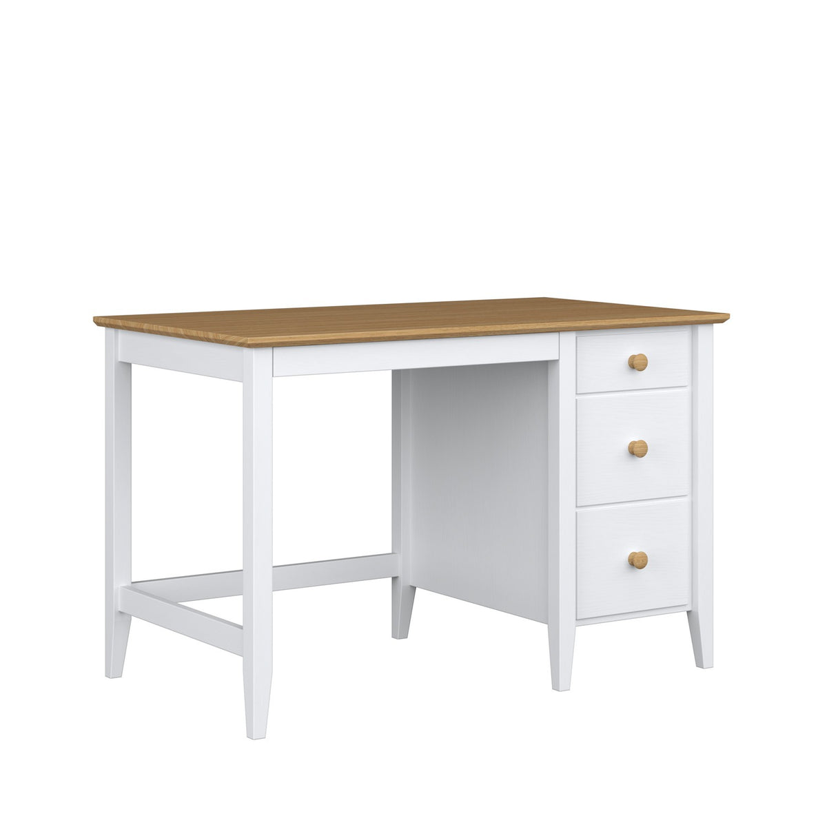 Bureau 3S en bois blanc avec chêne w bureau – décoration scandinave, Nizio