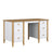 Desk 6S white with oak wood – side view, tabletop depth