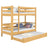 Stapelbed naturel grenen met matraslade – bedhek, houten, Nizio Home