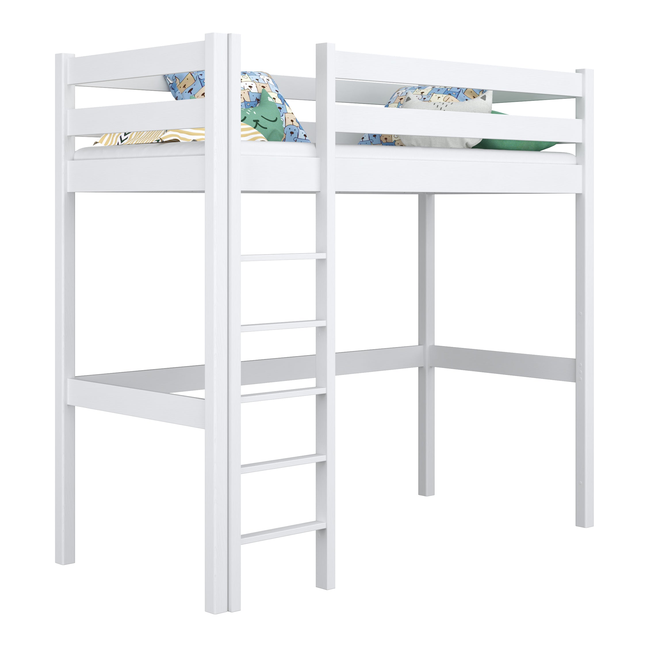 Hoogslaper houten wit – kinderkamer, massief hout, scandinavische stijl