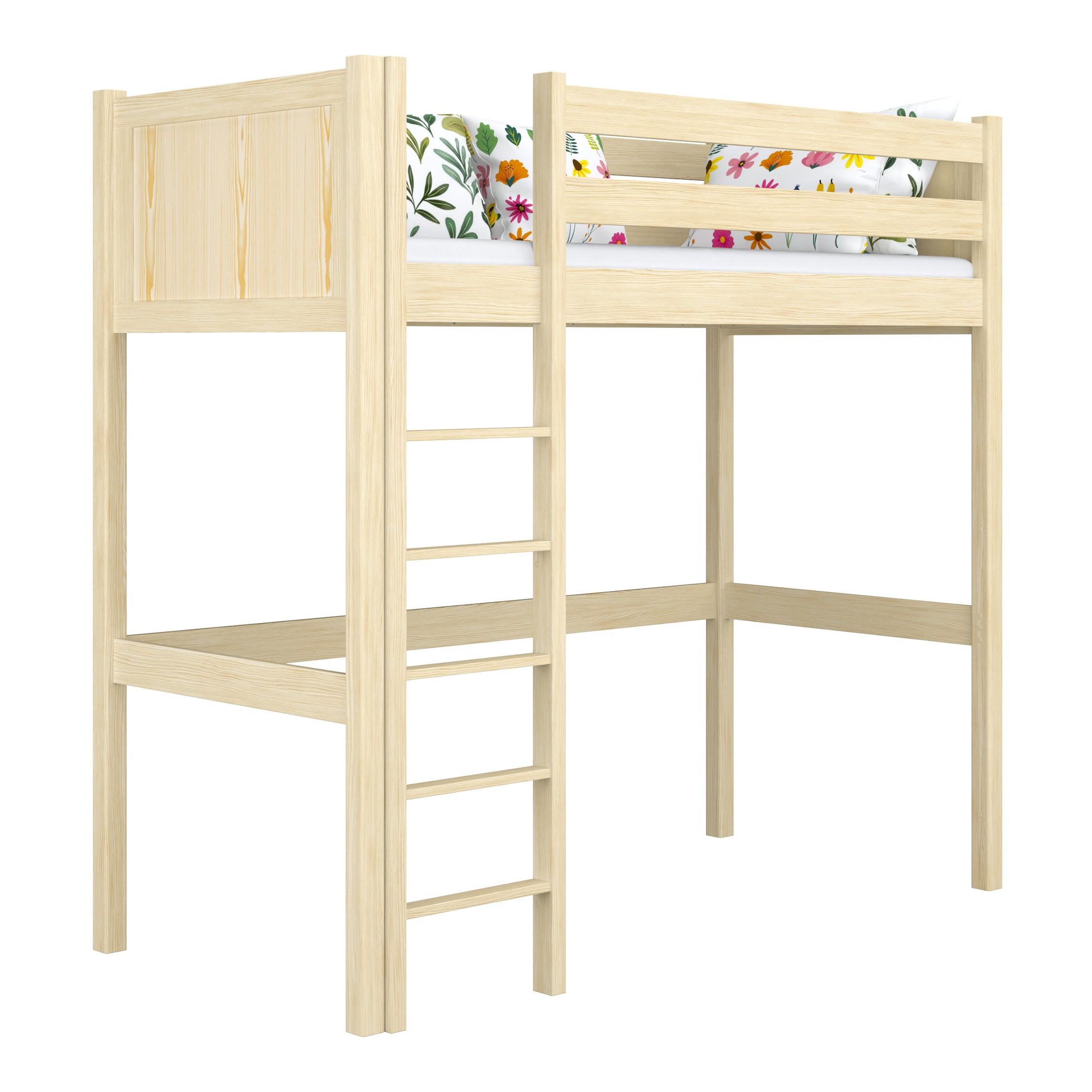Hoogslaper houten transparant grenen – kinderkamer, massief hout, scandi stijl