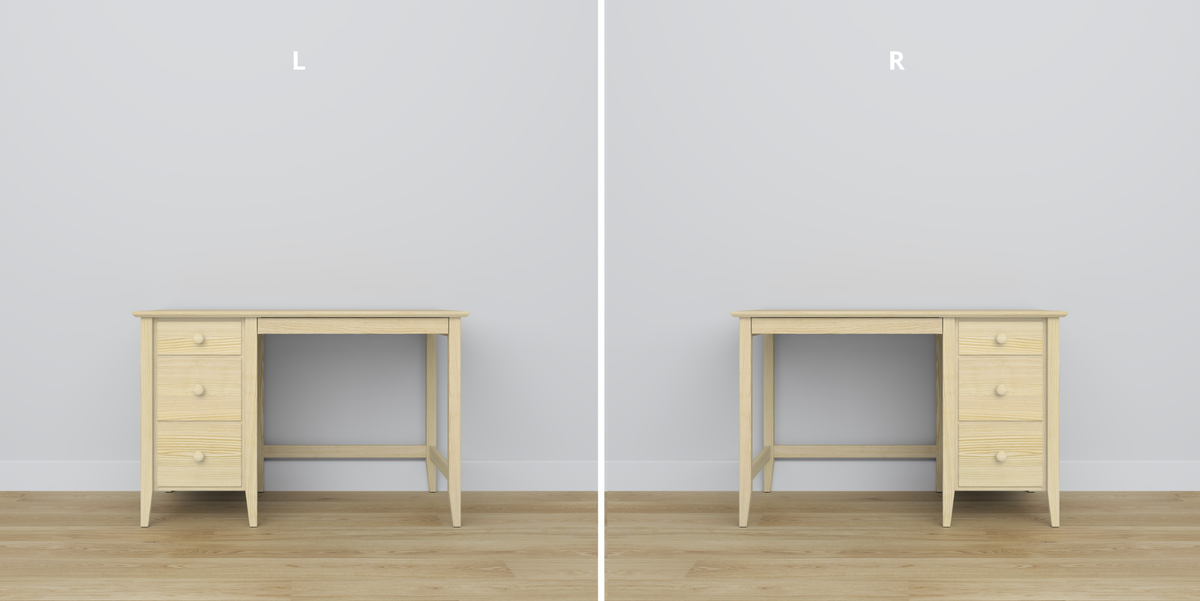 Bureau 3S houten transparant grenen in werkkamer – scandinavische inrichting, Nizio