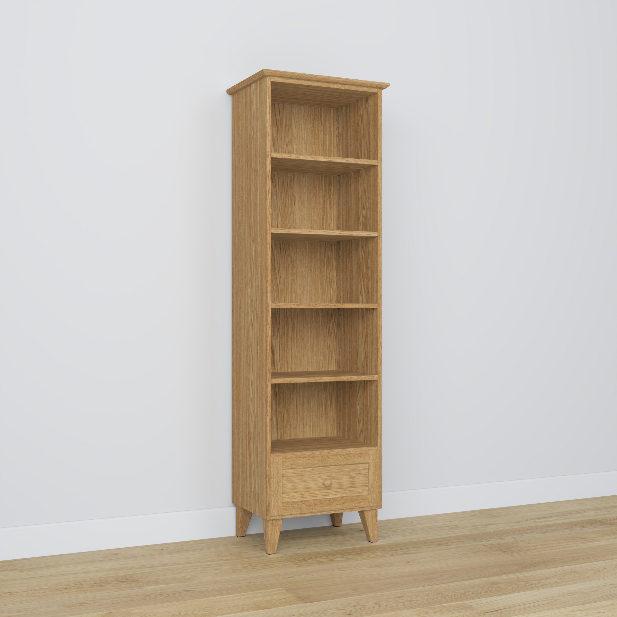 Eikenhouten boekenkast 1S 57 Scandi natureel eiken