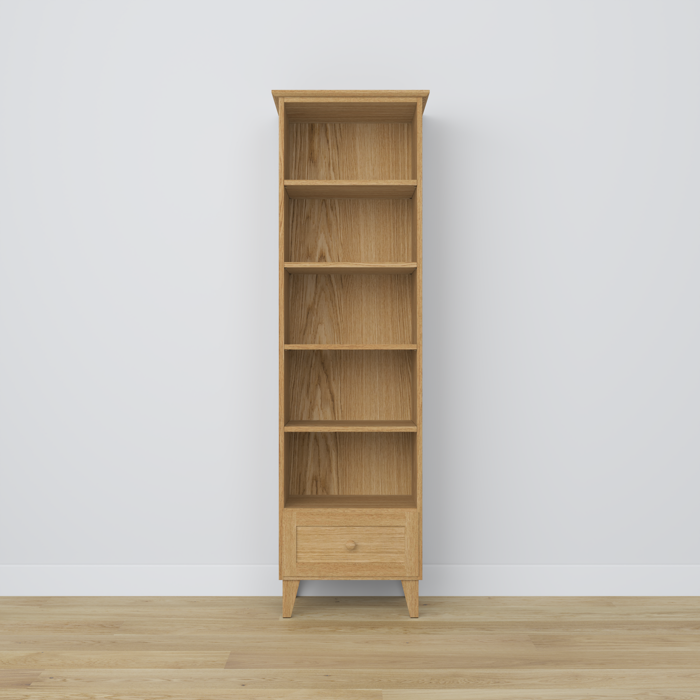 Eikenhouten boekenkast 1S 57 Scandi natureel eiken