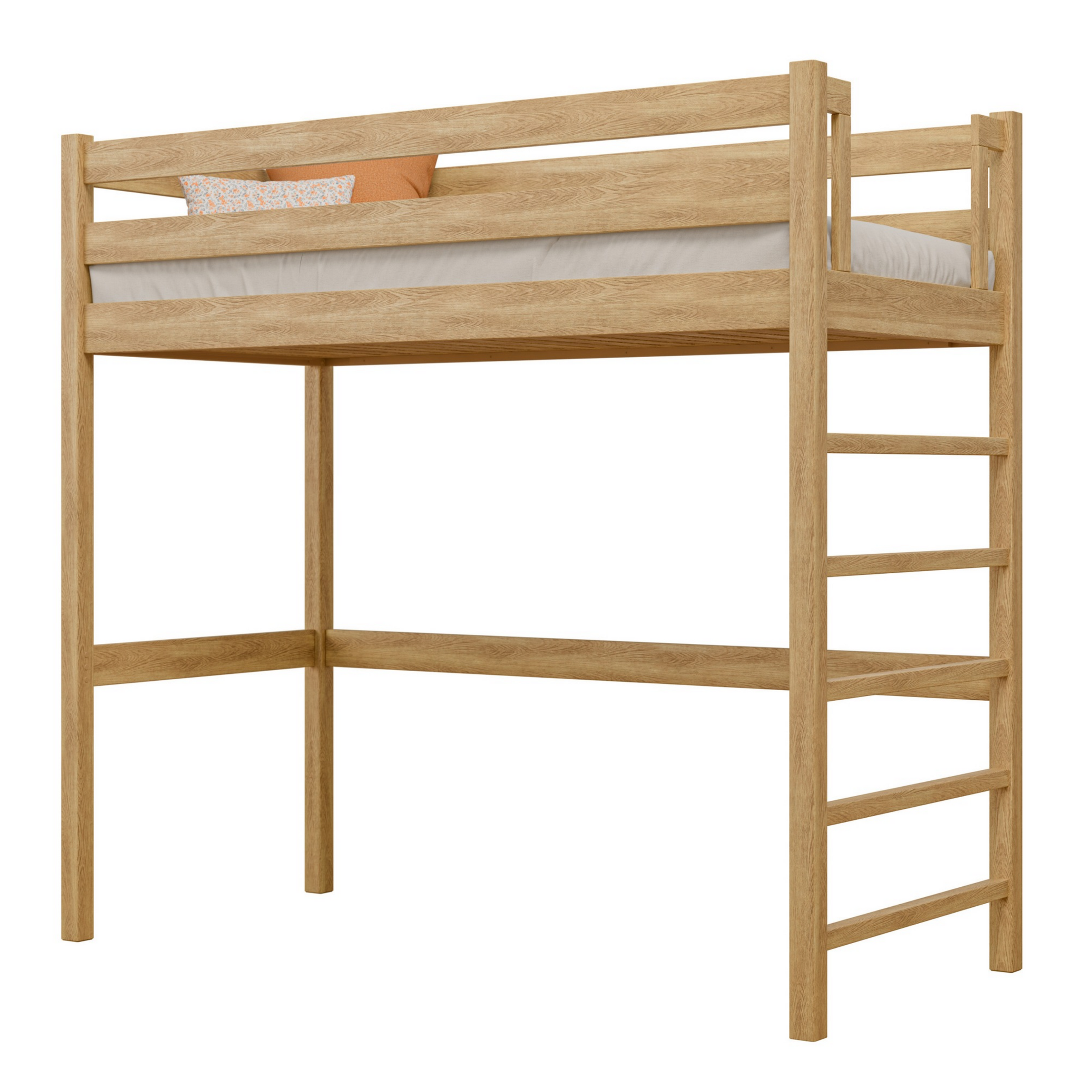 Oak loft bed N01 oak natural