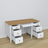 Houten bureau 6S Scandi wit / natuurlijk eiken