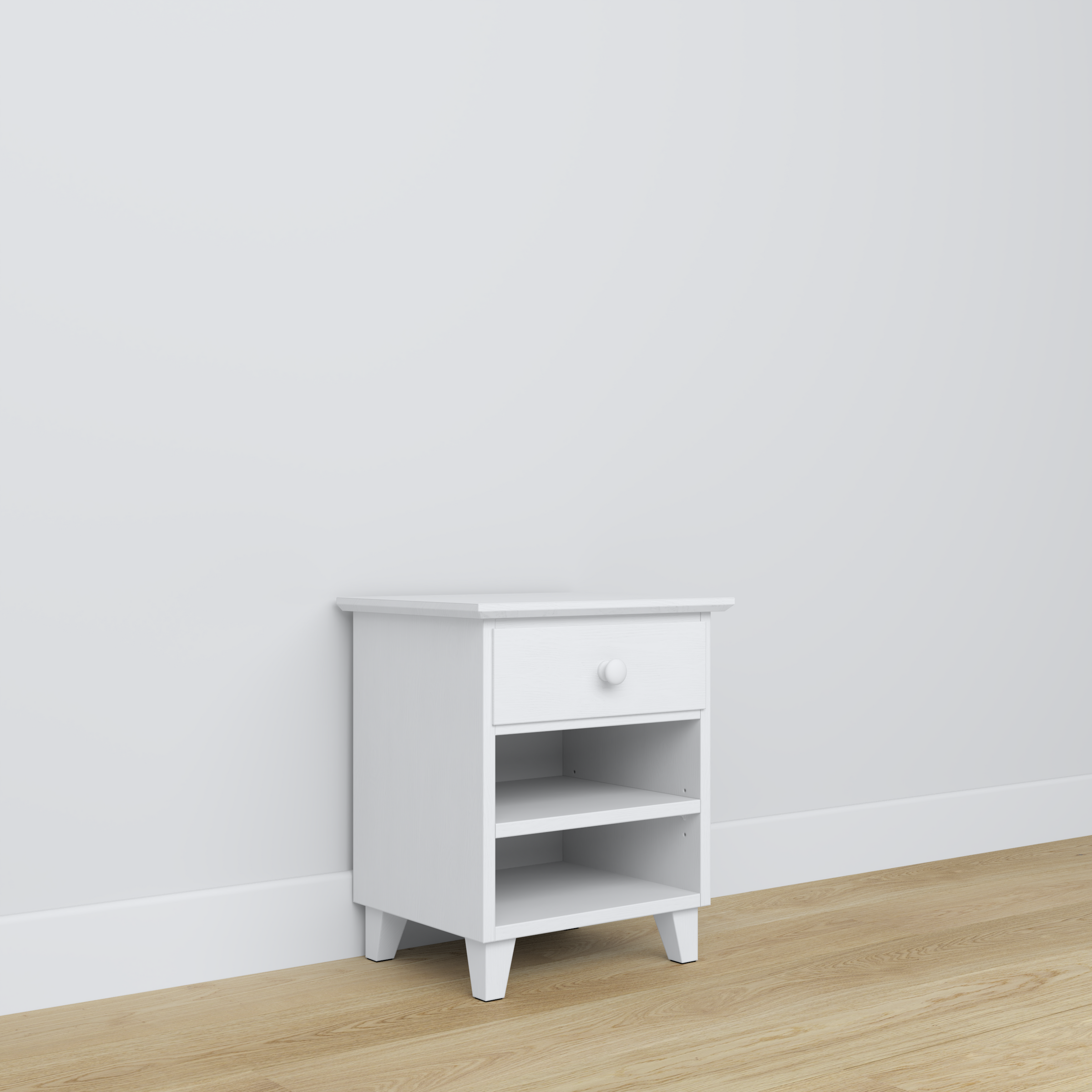 Houten nachtkastje 1S N02 Scandi wit