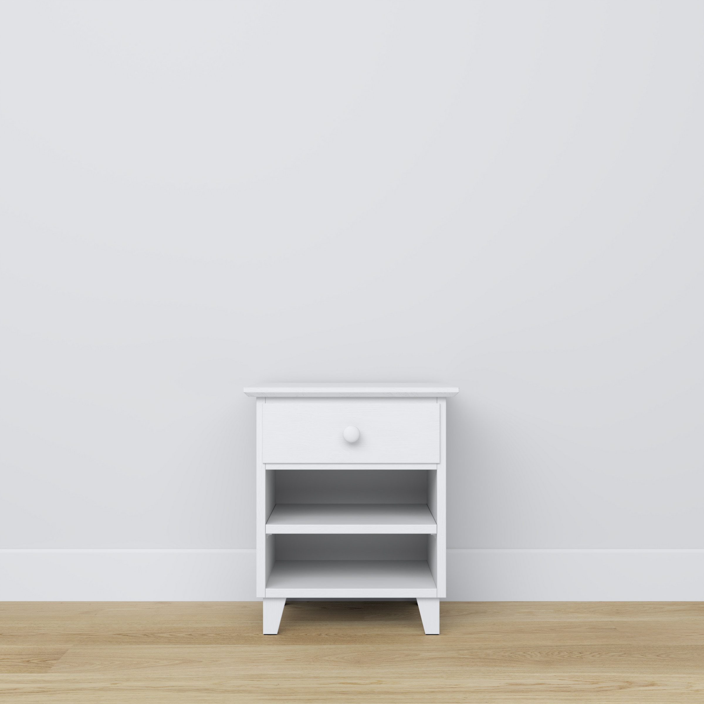 Houten nachtkastje 1S N02 Scandi wit