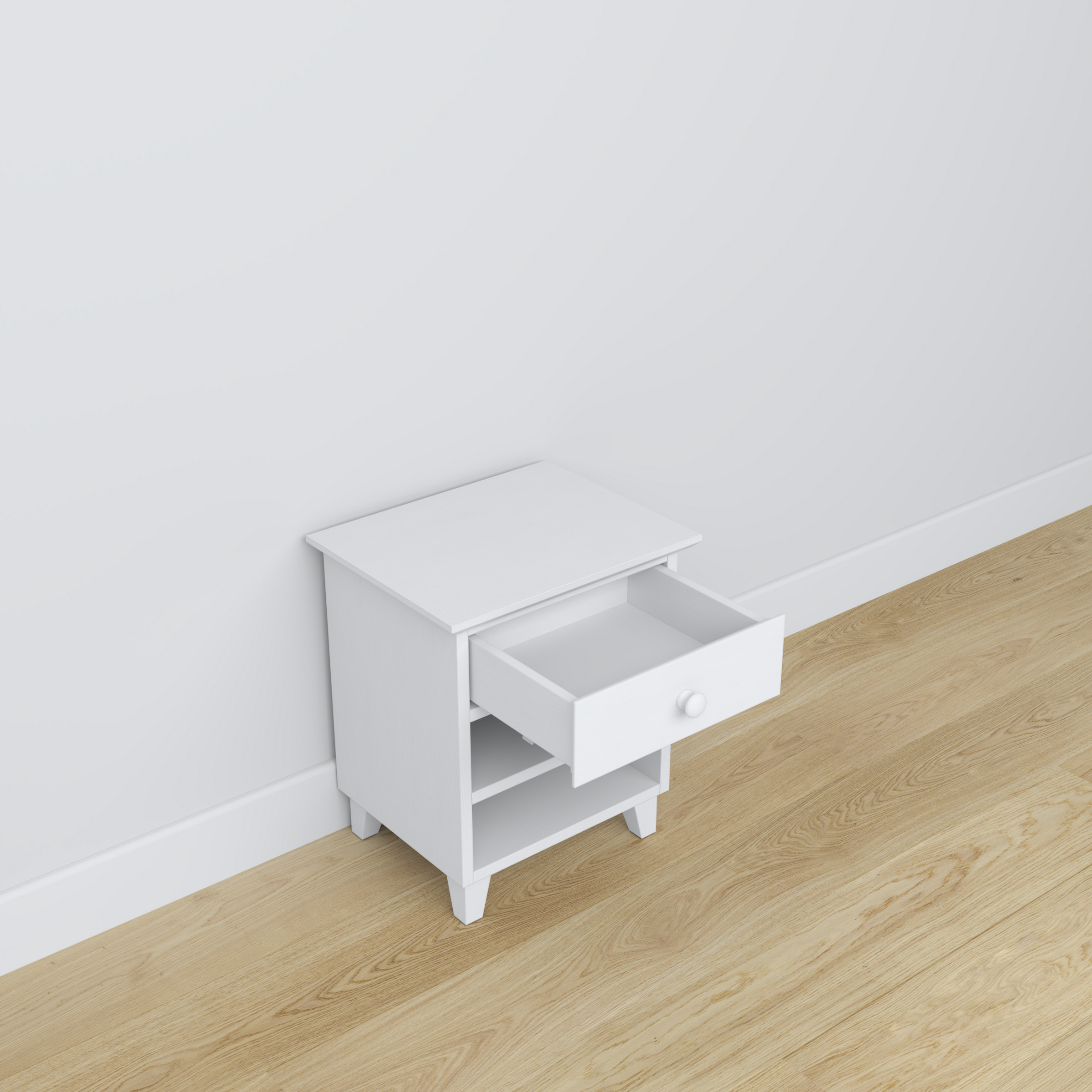Houten nachtkastje 1S N02 Scandi wit