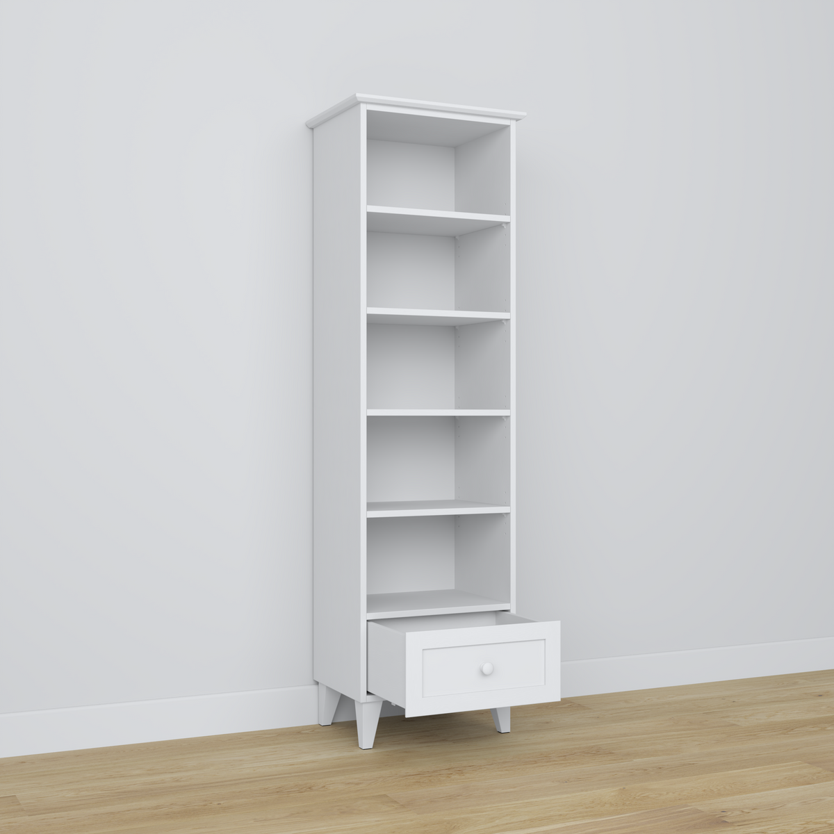Houten boekenkast 1S 57 Scandi wit