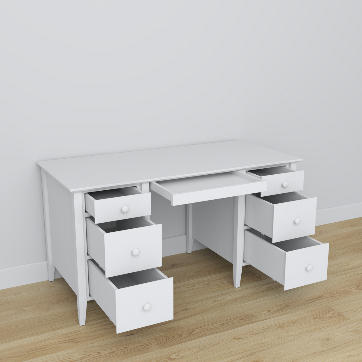 Houten bureau 6S Scandi wit