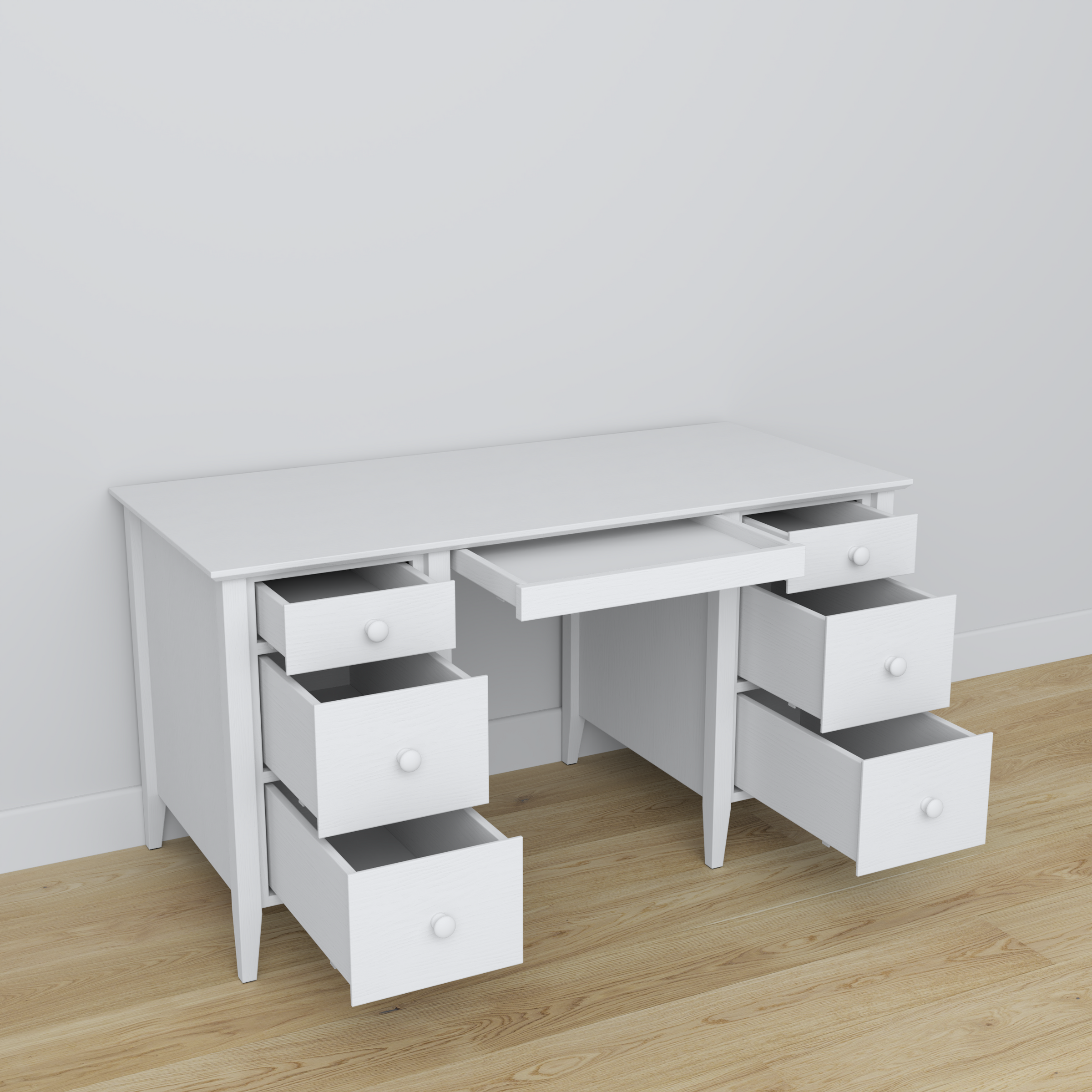 Houten bureau 6S Scandi wit