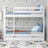 White Bunk Bed with Mattress Drawer – Safety Rail, Wooden, Nizio Home