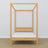Wooden natural pine canopy bed – close-up of canopy and headboard