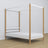 Bed wit-eiken met hemel – decoratieve bedrand houten, veilig voor kinderen