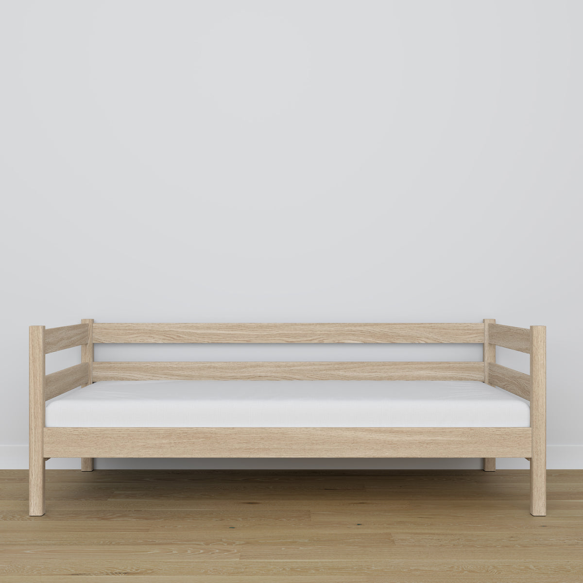 Slaapbank eikenhouten gewit eiken – details van hout en verbindingen, Nizio Home