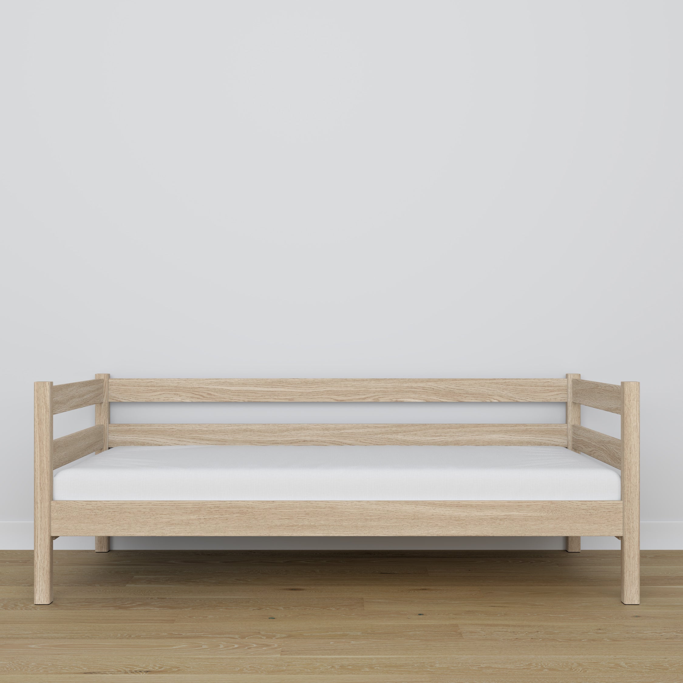 Slaapbank eikenhouten gewit eiken – details van hout en verbindingen, Nizio Home