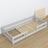 Laag bed grijs van hout – afmetingen en schema, Nizio