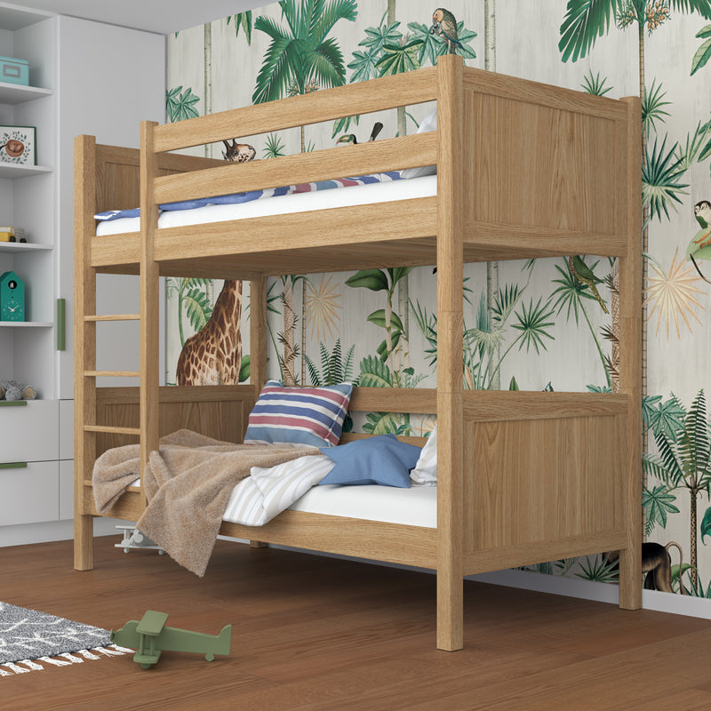Eikenhouten stapelbed naturel eiken – kinderkamer, massief hout, Scandinavische stijl
