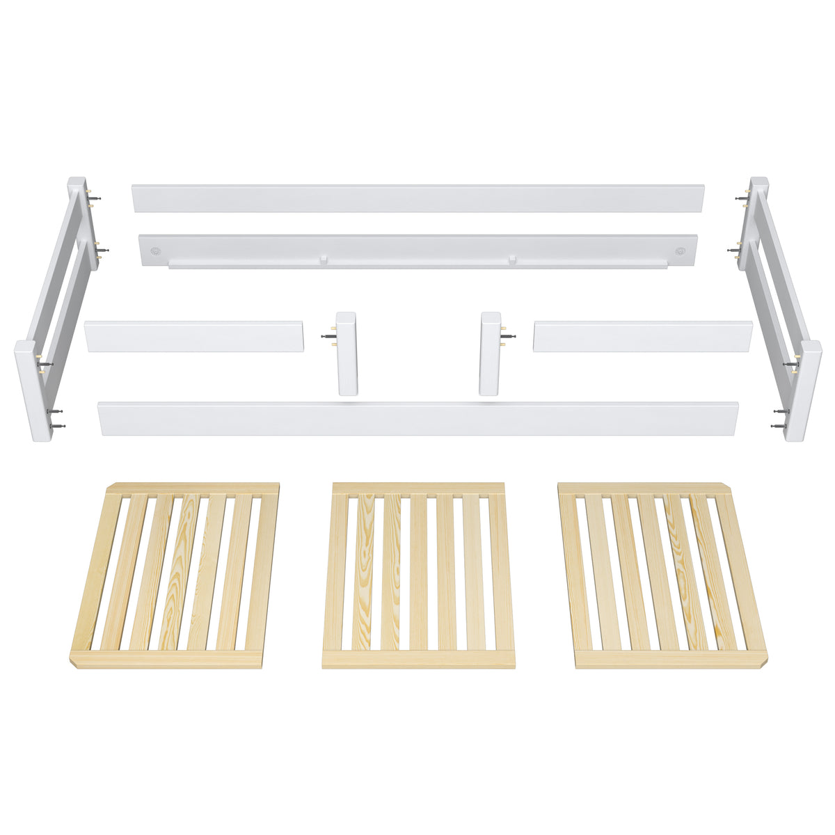 Wooden low bed N01 clear pine