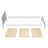 Single wooden bed white – rear headboard, solid construction