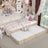 Bed met matraslade eiken gewit eiken – lade uitgetrokken, gast