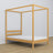 Natural pine canopy bed – decorative wooden frame, safe for children