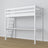 Lit mezzanine en bois blanc avec bureau – sommier i lattes, Nizio