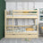Houten stapelbed transparant grenen met matraslade – valbescherming, houten, Nizio Home