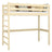 Lit mezzanine en bois pin incolore – chambre d'enfant, bois massif, style scandinave