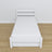 White Bed with Drawer – Wooden Runners and Details, Nizio