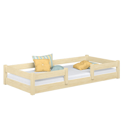 Wooden low bed N01 clear pine