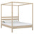 Tweepersoonsbed met hemel gewit eiken – lattenbodem en latten, eiken, Nizio
